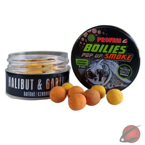 Pop-up Smoke Fluo Boilies  9mm Halubut-Fokhagyma