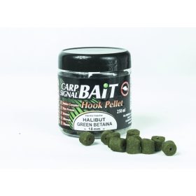 18 mm-es zöld betain-halibut ízű fúrt csalizó pellet